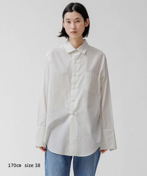 M TO R（ムウトアール）の「［BLOUSE］LONG CUFFS SHIRT（シャツ/ブラウス・レディース・ホワイト/ブラック系その他/ブルー系その他4・38/40）」の10枚目の写真
