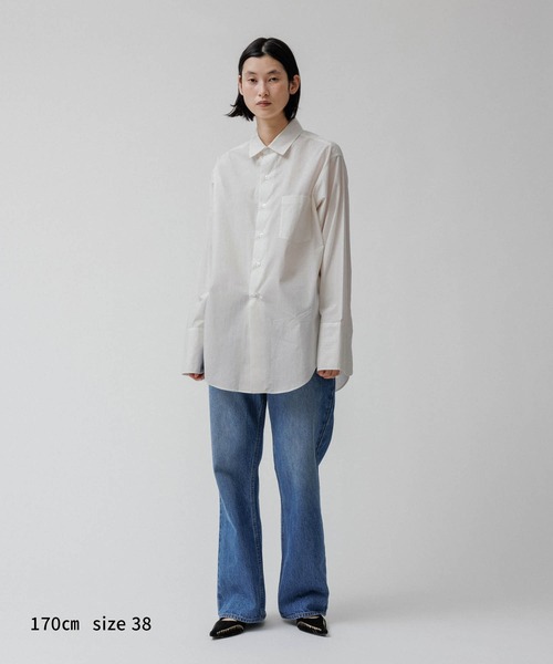 M TO R（ムウトアール）の「［BLOUSE］LONG CUFFS SHIRT（シャツ/ブラウス・レディース・ホワイト/ブラック系その他/ブルー系その他4・38/40）」の22枚目の写真