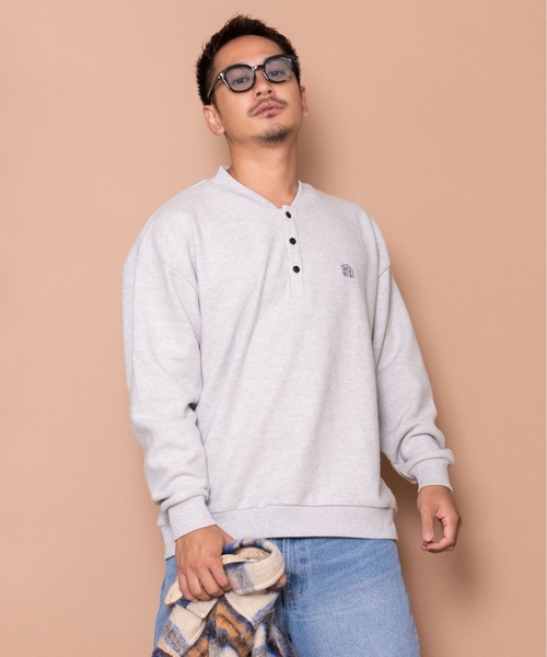 #Re:room（リルーム）の「ブラッシュドワッフルヘンリーネックロングスリーブ（Tシャツ/カットソー・メンズ・グレー/ブルーグリーン/ブラック・M-L/S-M）」の2枚目の写真