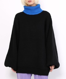 PUNYUS | バイカラータートルネックニット(ニット/セーター)