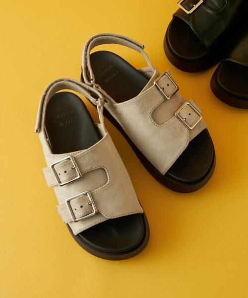 CITEN(シテン)の「<CITEN>ダブル ビッグバックル サンダル(サンダル・レディース・コバルトブルー/ライトグレー/ブラック・S/M/L)」の6枚目の写真