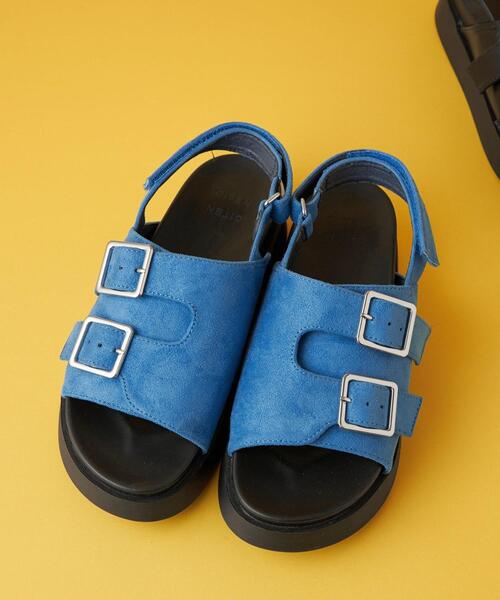 CITEN(シテン)の「<CITEN>ダブル ビッグバックル サンダル(サンダル・レディース・コバルトブルー/ライトグレー/ブラック・S/M/L)」の8枚目の写真