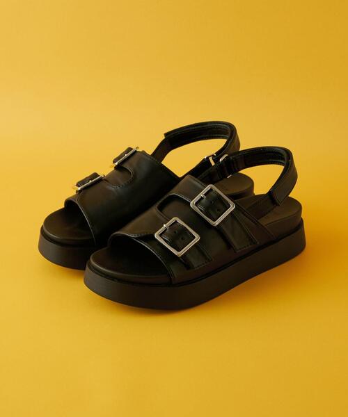 CITEN(シテン)の「<CITEN>ダブル ビッグバックル サンダル(サンダル・レディース・コバルトブルー/ライトグレー/ブラック・S/M/L)」の9枚目の写真