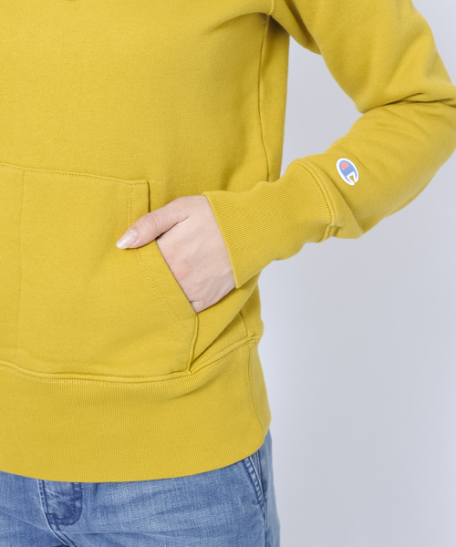 X-girl（エックスガール）の「X-girl×Champion VINTAGE SWEAT PULLOVER（パーカー・レディース・アッシュ/レッド/イエロー/ネイビー・2/1）」の7枚目の写真