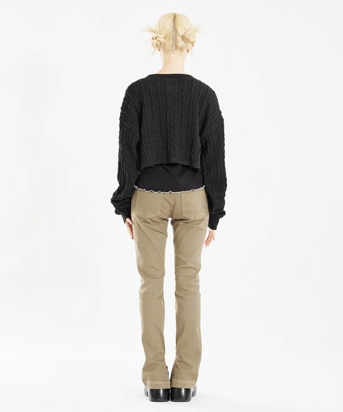 X-girl（エックスガール）の「LAYERED 2PCS TOPS（ニット/セーター・レディース・ブラック/ネイビー/オフホワイト・M/S）」の21枚目の写真