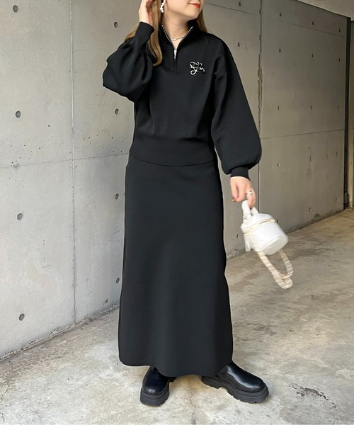 prose verse（プロズヴェール）の「《WEB限定》ハーフジップニットセットアップ（セットアップ・レディース・ブラック/ベージュ・MEDIUM）」の10枚目の写真