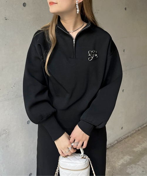 prose verse（プロズヴェール）の「《WEB限定》ハーフジップニットセットアップ（セットアップ・レディース・ブラック/ベージュ・MEDIUM）」の13枚目の写真