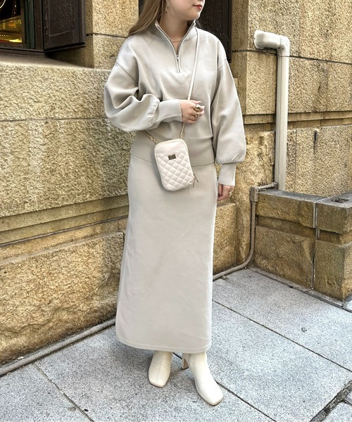 prose verse（プロズヴェール）の「《WEB限定》ハーフジップニットセットアップ（セットアップ・レディース・ブラック/ベージュ・MEDIUM）」の16枚目の写真