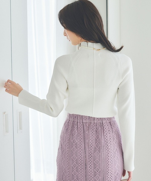 Andemiu（アンデミュウ）の「リブプチハイニット185915（ニット/セーター・レディース・ラベンダー/イエロー/その他1/ブラック/オフホワイト・FREE）」の16枚目の写真