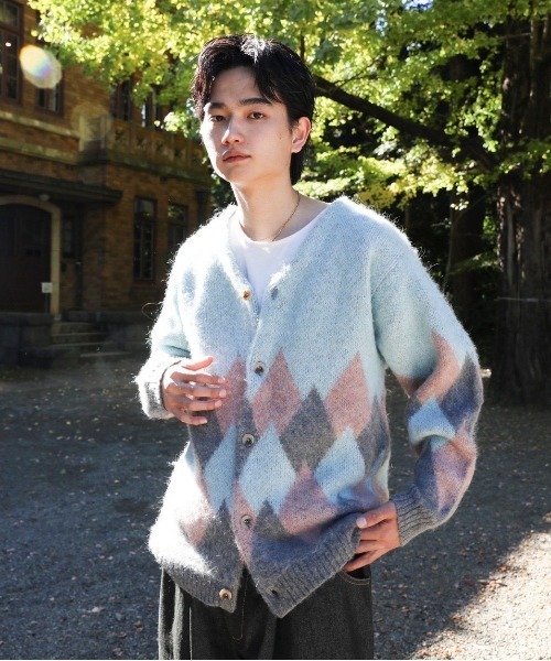STUDIOUS(ステュディオス)の「【BADWAY/バッドウェイ】BW1015 CARDIGAN(カーディガン/ボレロ・メンズ・ベージュ/ネイビー/ブルー・M/L)」の5枚目の写真