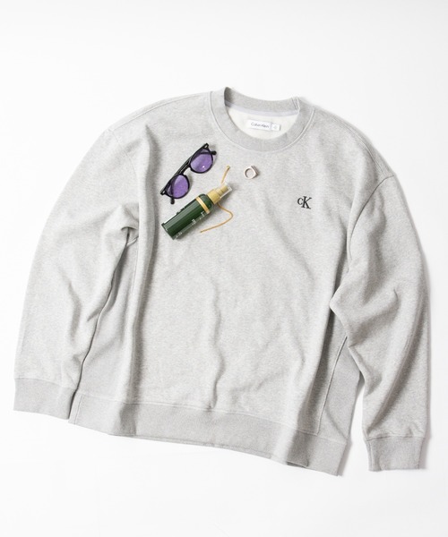 Calvin Klein(カルバン・クライン)の「【Calvin Klein】Calvin Kleinワンポイントロゴクルーネックスウェット 40HM255(スウェット・メンズ・グレー/ブラック/ホワイト/ダークグレー/ベージュ・S/M/L)」の4枚目の写真