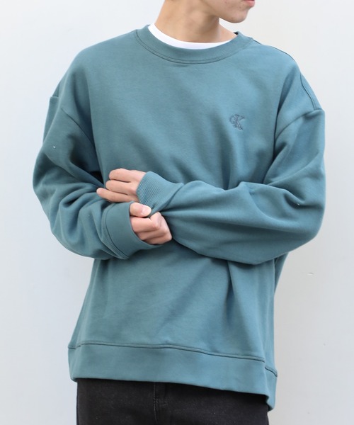 Calvin Klein(カルバン・クライン)の「【Calvin Klein】Calvin Kleinワンポイントロゴクルーネックスウェット 40HM255(スウェット・メンズ・グレー/ブラック/ホワイト/ダークグレー/ベージュ・S/M/L)」の18枚目の写真