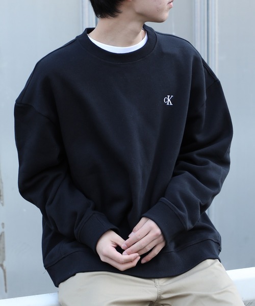 Calvin Klein(カルバン・クライン)の「【Calvin Klein】Calvin Kleinワンポイントロゴクルーネックスウェット 40HM255(スウェット・メンズ・グレー/ブラック/ホワイト/ダークグレー/ベージュ・S/M/L)」の11枚目の写真