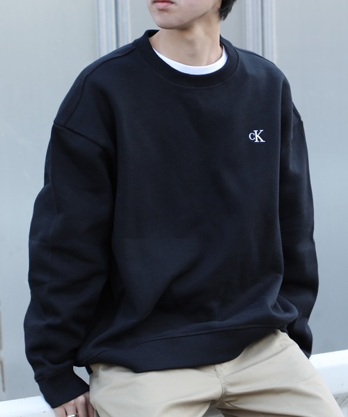 Calvin Klein(カルバン・クライン)の「【Calvin Klein】Calvin Kleinワンポイントロゴクルーネックスウェット 40HM255(スウェット・メンズ・グレー/ブラック/ホワイト/ダークグレー/ベージュ・S/M/L)」の12枚目の写真