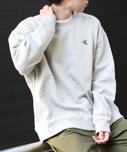 Calvin Klein(カルバン・クライン)の「【Calvin Klein】Calvin Kleinワンポイントロゴクルーネックスウェット 40HM255(スウェット・メンズ・グレー/ブラック/ホワイト/ダークグレー/ベージュ・S/M/L)」の14枚目の写真