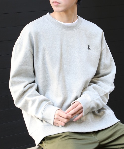Calvin Klein(カルバン・クライン)の「【Calvin Klein】Calvin Kleinワンポイントロゴクルーネックスウェット 40HM255(スウェット・メンズ・グレー/ブラック/ホワイト/ダークグレー/ベージュ・S/M/L)」の15枚目の写真