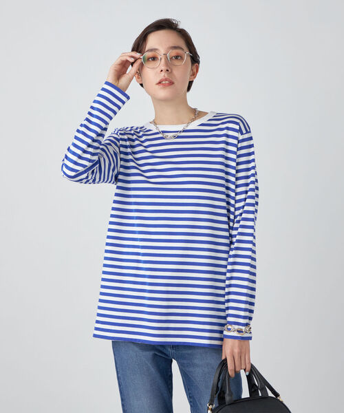 Rie Miller(リエミラー)の「天竺ロンT(Tシャツ/カットソー・レディース・グレー系その他3/ブラック系その他4/ホワイト/ブルー系その他3・38)」の11枚目の写真