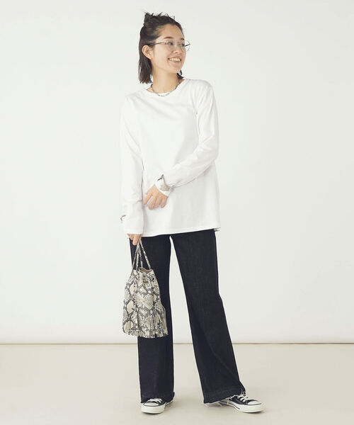 Rie Miller(リエミラー)の「天竺ロンT(Tシャツ/カットソー・レディース・グレー系その他3/ブラック系その他4/ホワイト/ブルー系その他3・38)」の17枚目の写真