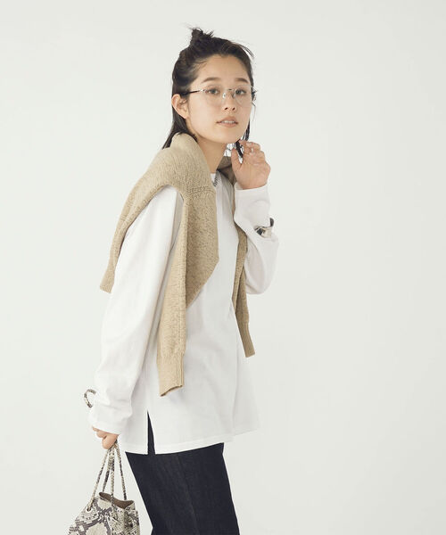 Rie Miller(リエミラー)の「天竺ロンT(Tシャツ/カットソー・レディース・グレー系その他3/ブラック系その他4/ホワイト/ブルー系その他3・38)」の12枚目の写真