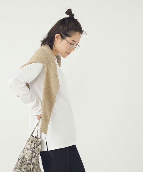 Rie Miller(リエミラー)の「天竺ロンT(Tシャツ/カットソー・レディース・グレー系その他3/ブラック系その他4/ホワイト/ブルー系その他3・38)」の7枚目の写真