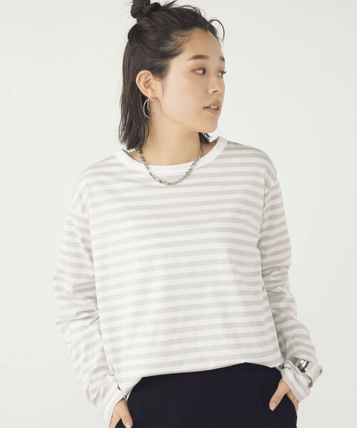 Rie Miller(リエミラー)の「天竺ロンT(Tシャツ/カットソー・レディース・グレー系その他3/ブラック系その他4/ホワイト/ブルー系その他3・38)」の18枚目の写真
