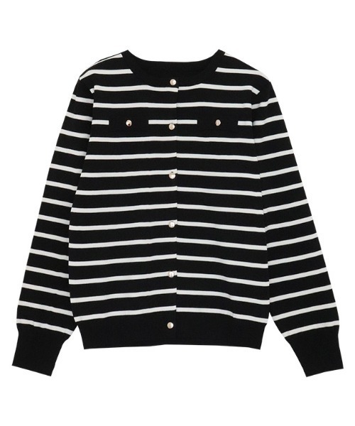 Pierrot（ピエロ）の「スポンジニットゴールドボタンカーディガン（カーディガン/ボレロ・レディース・レッド/ブラック×ホワイト/ホワイト×ブラック/ブラック/ネイビー/オフホワイト・M/L）」の12枚目の写真