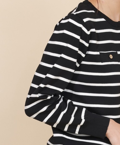 Pierrot（ピエロ）の「スポンジニットゴールドボタンカーディガン（カーディガン/ボレロ・レディース・レッド/ブラック×ホワイト/ホワイト×ブラック/ブラック/ネイビー/オフホワイト・M/L）」の14枚目の写真