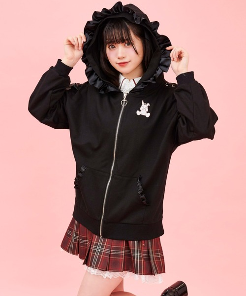 Secret Honey - シークレットハニー Secret Honey デビルバニー肩レースアップパーカー シークレットハニー Secret Honey レースアップポケットバック