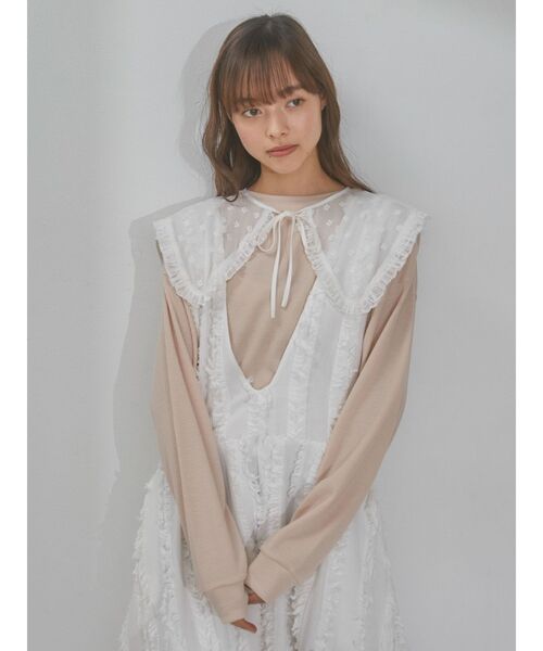 merry jenny（メリージェニー）の「bigレーシーフリル付け襟（付け襟・レディース・ブラック/オフホワイト・FREE）」の10枚目の写真