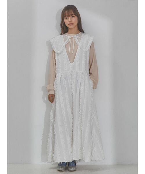 merry jenny（メリージェニー）の「bigレーシーフリル付け襟（付け襟・レディース・ブラック/オフホワイト・FREE）」の6枚目の写真