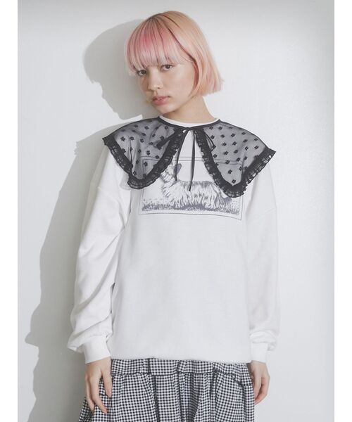 merry jenny（メリージェニー）の「bigレーシーフリル付け襟（付け襟・レディース・ブラック/オフホワイト・FREE）」の9枚目の写真