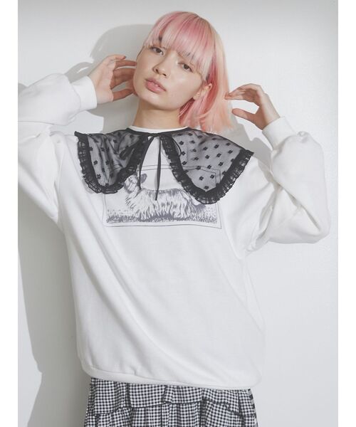 merry jenny（メリージェニー）の「bigレーシーフリル付け襟（付け襟・レディース・ブラック/オフホワイト・FREE）」の5枚目の写真