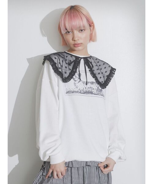 merry jenny（メリージェニー）の「bigレーシーフリル付け襟（付け襟・レディース・ブラック/オフホワイト・FREE）」の12枚目の写真