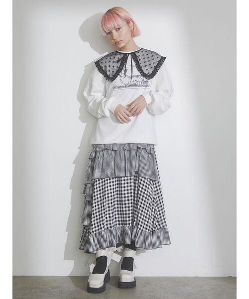 merry jenny（メリージェニー）の「bigレーシーフリル付け襟（付け襟・レディース・ブラック/オフホワイト・FREE）」の11枚目の写真