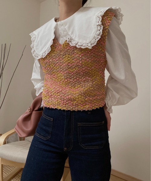 AMAIL（アマイル）の「Putuputu vest（ベスト・レディース・ブルー/イエロー・FREE）」の14枚目の写真