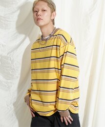 NO NEED | マルチボーダー天竺リンガーロンＴ(Tシャツ/カットソー)