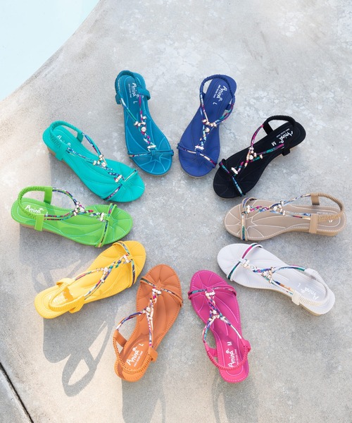 チャイハネ（チャイハネ）の「【チャイハネ】ギャビーサンダル（サンダル・レディース・キャメル/ピンク/ネイビー/グリーン・L/M）」の7枚目の写真