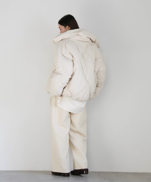 セール】ハイネックダイヤキルトショートダウン（ダウンジャケット