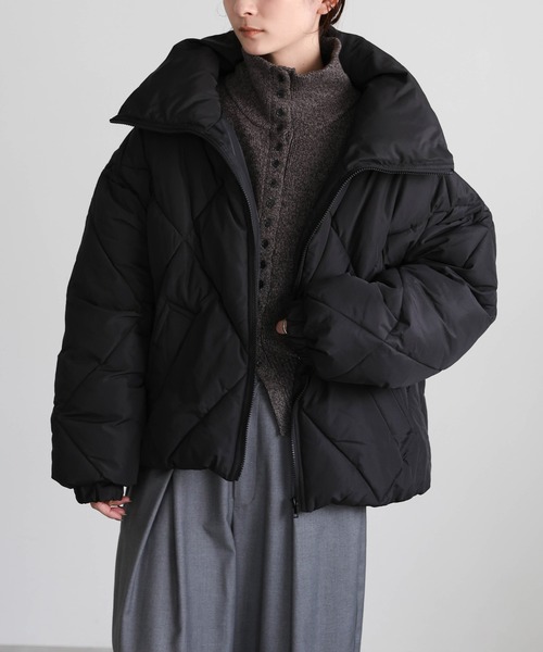 select MOCA(セレクトモカ)の「ハイネックダイヤキルトショートダウン(ダウンジャケット/コート・レディース・アイボリー/ブラック/カーキ・FREE)」の21枚目の写真