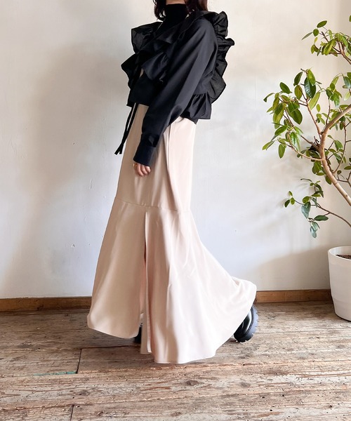 Mysa&Liina（ミーサリーナ）の「バックリボンマーメイドキャミワンピース（ワンピース・レディース・アイボリー/ブラック・M/L）」の10枚目の写真