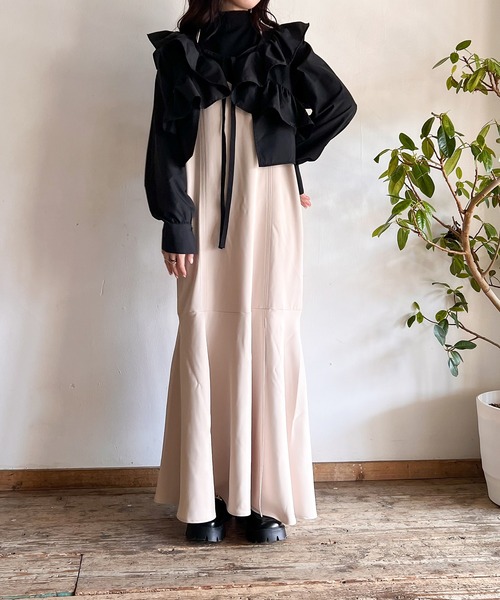 Mysa&Liina（ミーサリーナ）の「バックリボンマーメイドキャミワンピース（ワンピース・レディース・アイボリー/ブラック・M/L）」の5枚目の写真