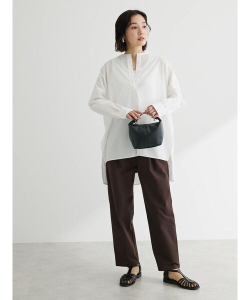 Green　Parks（グリーンパークス）の「麻混タックテーパードパンツ（その他パンツ・レディース・ダークパープル/ブラウン/ライトベージュ/ダークネイビー/ターコイズブルー/ライトグリーン・M/L）」の11枚目の写真