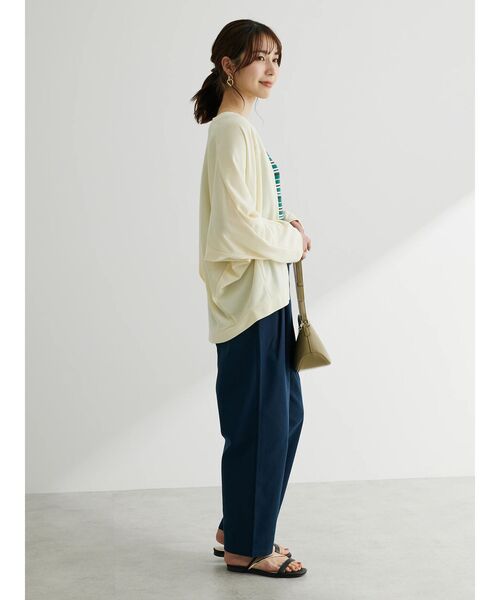 Green　Parks（グリーンパークス）の「麻混タックテーパードパンツ（その他パンツ・レディース・ダークパープル/ブラウン/ライトベージュ/ダークネイビー/ターコイズブルー/ライトグリーン・M/L）」の15枚目の写真