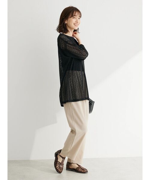 Green　Parks（グリーンパークス）の「麻混タックテーパードパンツ（その他パンツ・レディース・ダークパープル/ブラウン/ライトベージュ/ダークネイビー/ターコイズブルー/ライトグリーン・M/L）」の20枚目の写真