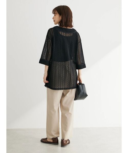 Green　Parks（グリーンパークス）の「麻混タックテーパードパンツ（その他パンツ・レディース・ダークパープル/ブラウン/ライトベージュ/ダークネイビー/ターコイズブルー/ライトグリーン・M/L）」の21枚目の写真