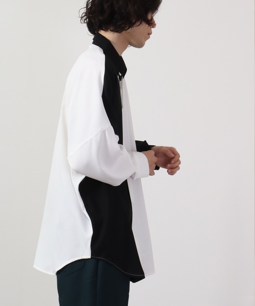 Wide long sleeve dress shirt with chain / チェーン付き ワイド長袖シャツ（シャツ/ブラウス）｜REGIEVO（レジエボ）