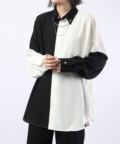 シャツ/ブラウス(長袖/七分) Rito 19SS REVERSIBLE SHIRT WITH BELT フレアスリーブフラワー刺繍シャツ（シャツ/ブラウス）｜Ellno