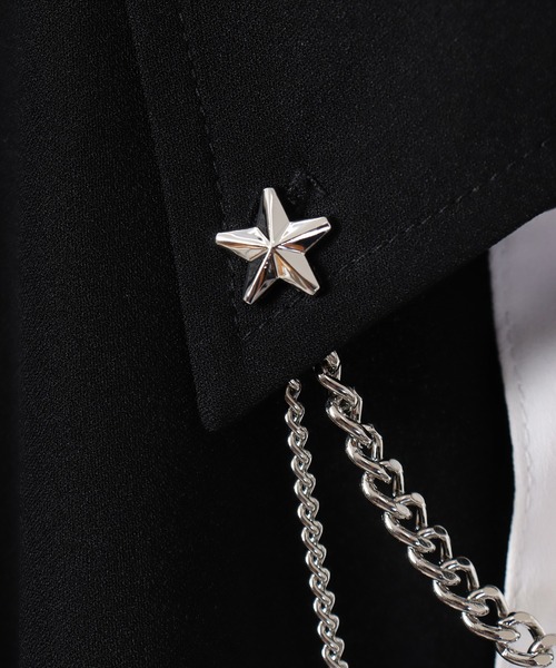 Wide long sleeve dress shirt with chain / チェーン付き ワイド長袖シャツ（シャツ/ブラウス）｜REGIEVO（レジエボ）