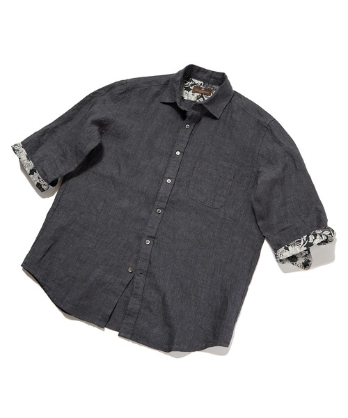 MEN'S BIGI（メンズビギ）の「デラベリネンシャンブレー七分袖シャツ（シャツ/ブラウス・メンズ・イエロー/チャコールグレー/ベージュ/ネイビー・01/02/03/04）」の18枚目の写真