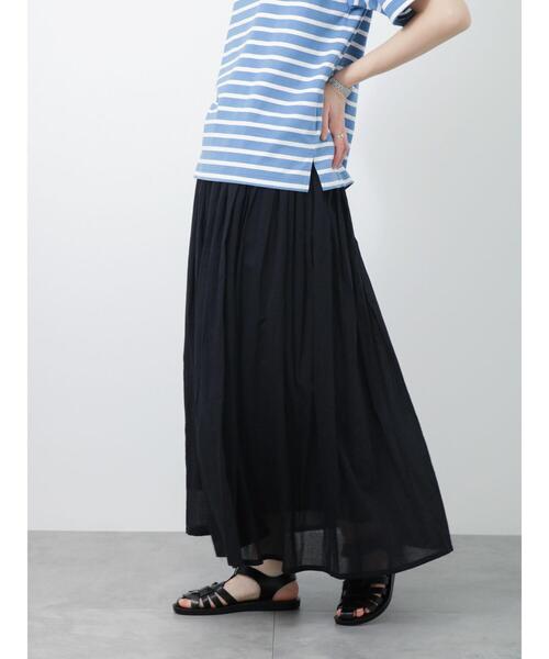 Samansa Mos2 blue(サマンサモスモスブルー)の「ボイルギャザースカート(スカート・レディース・シルバーグレー/イエロー/ブラック/ブルー・フリ-)」の13枚目の写真